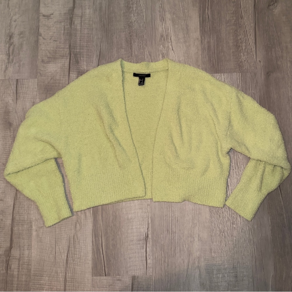Mint green fuzzy cardigan
